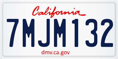 CA license plate 7MJM132