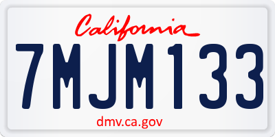 CA license plate 7MJM133