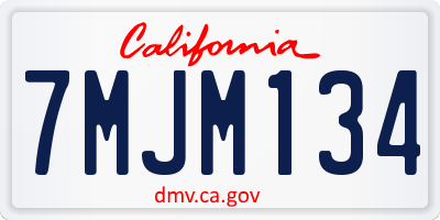 CA license plate 7MJM134