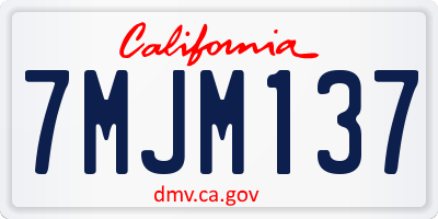 CA license plate 7MJM137