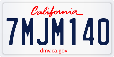 CA license plate 7MJM140