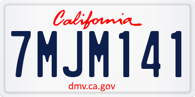 CA license plate 7MJM141