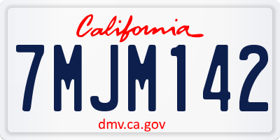 CA license plate 7MJM142