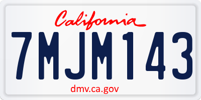 CA license plate 7MJM143