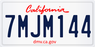 CA license plate 7MJM144