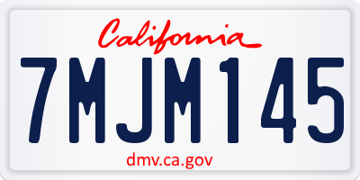 CA license plate 7MJM145