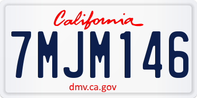 CA license plate 7MJM146