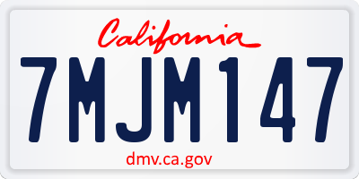 CA license plate 7MJM147