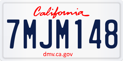 CA license plate 7MJM148