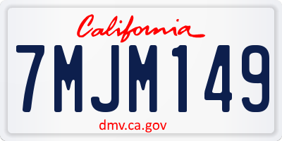 CA license plate 7MJM149