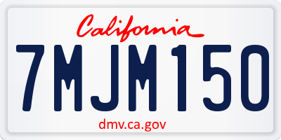 CA license plate 7MJM150