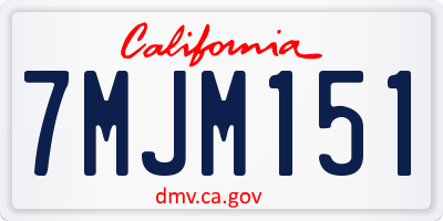 CA license plate 7MJM151