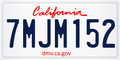 CA license plate 7MJM152