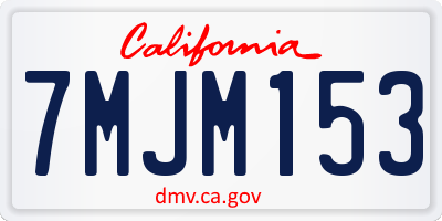 CA license plate 7MJM153