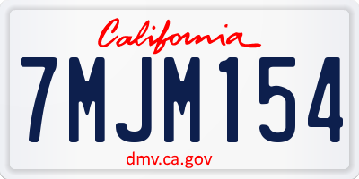 CA license plate 7MJM154