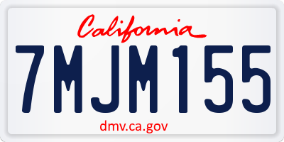 CA license plate 7MJM155