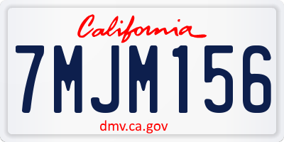 CA license plate 7MJM156