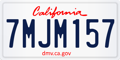 CA license plate 7MJM157