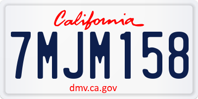 CA license plate 7MJM158