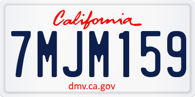 CA license plate 7MJM159