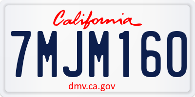 CA license plate 7MJM160