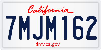 CA license plate 7MJM162