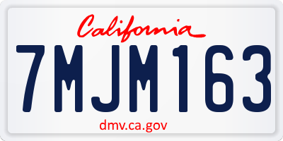 CA license plate 7MJM163