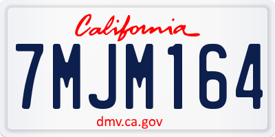 CA license plate 7MJM164