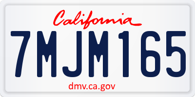 CA license plate 7MJM165