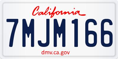 CA license plate 7MJM166