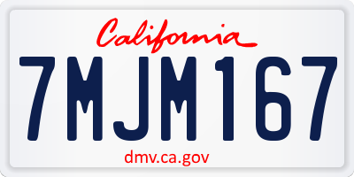 CA license plate 7MJM167