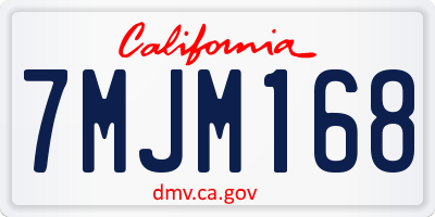 CA license plate 7MJM168