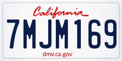 CA license plate 7MJM169