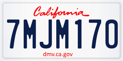 CA license plate 7MJM170