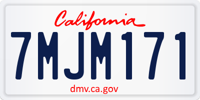 CA license plate 7MJM171