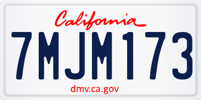 CA license plate 7MJM173