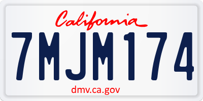 CA license plate 7MJM174