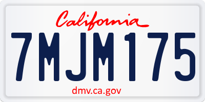 CA license plate 7MJM175