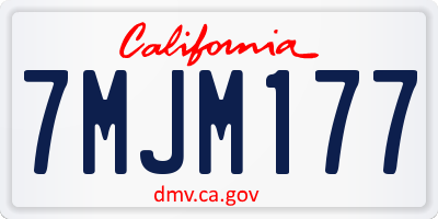 CA license plate 7MJM177