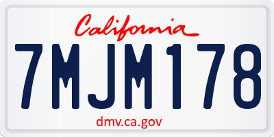 CA license plate 7MJM178