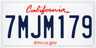 CA license plate 7MJM179