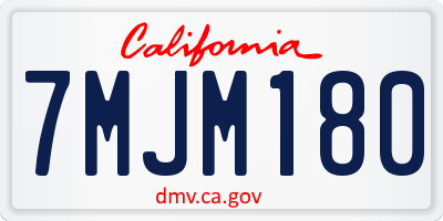 CA license plate 7MJM180