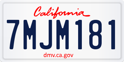 CA license plate 7MJM181