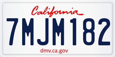 CA license plate 7MJM182