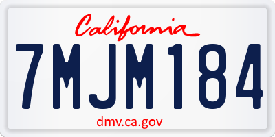 CA license plate 7MJM184