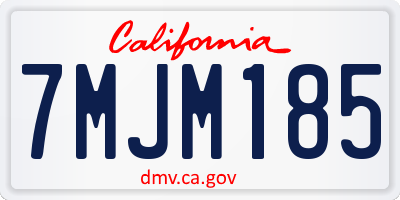 CA license plate 7MJM185