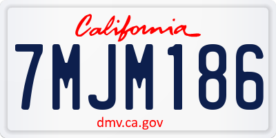 CA license plate 7MJM186