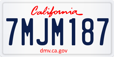 CA license plate 7MJM187