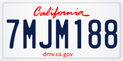 CA license plate 7MJM188