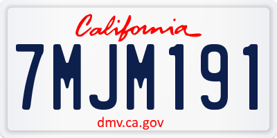 CA license plate 7MJM191